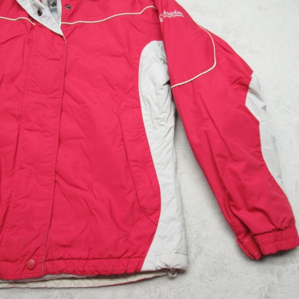 Columbia Jacket Womens Medium Red Gray Vertex Hood Waterproof Full Zip Insulated - Picture 8 of 16